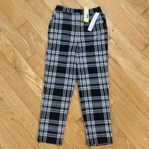 NEW! Girls Black/White Plaid Leggings - 12